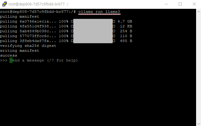 ollama 워크로드 이미지 터미널 설치 완료.PNG