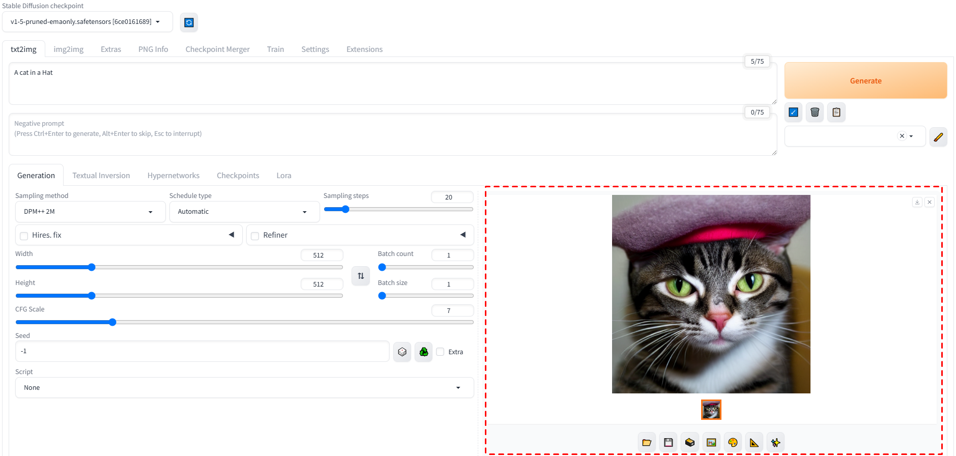 gcube stable diffusion 사용 가이드 실행 예시 이미지.PNG