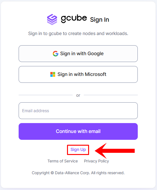 Create Account - gcube Docs